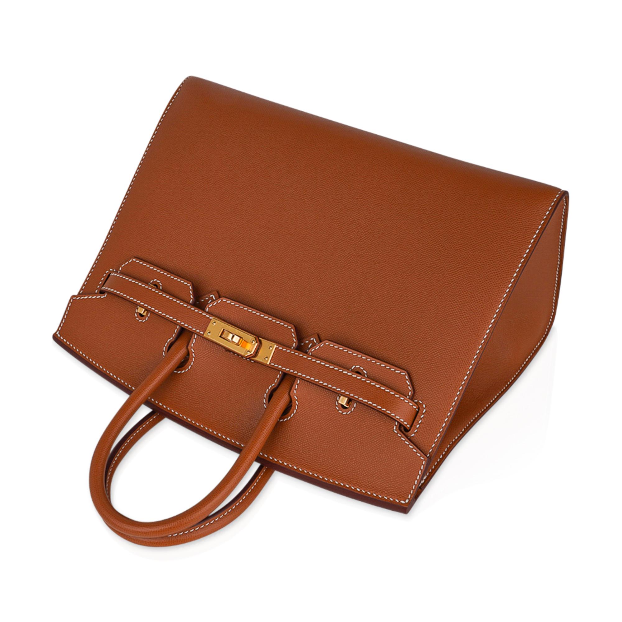 Brown Hermes Birkin 25 Bag Sellier Gold w/ Gold Hardware Veau Madame Leather