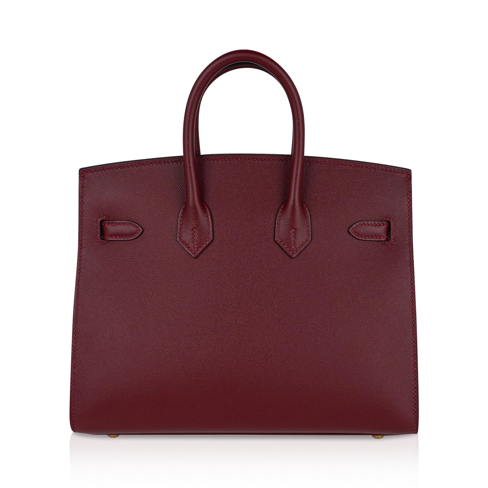 Hermes Birkin 25 Bag Sellier Rouge H Gold Hardware Veau Madame Leather New w/Box 2