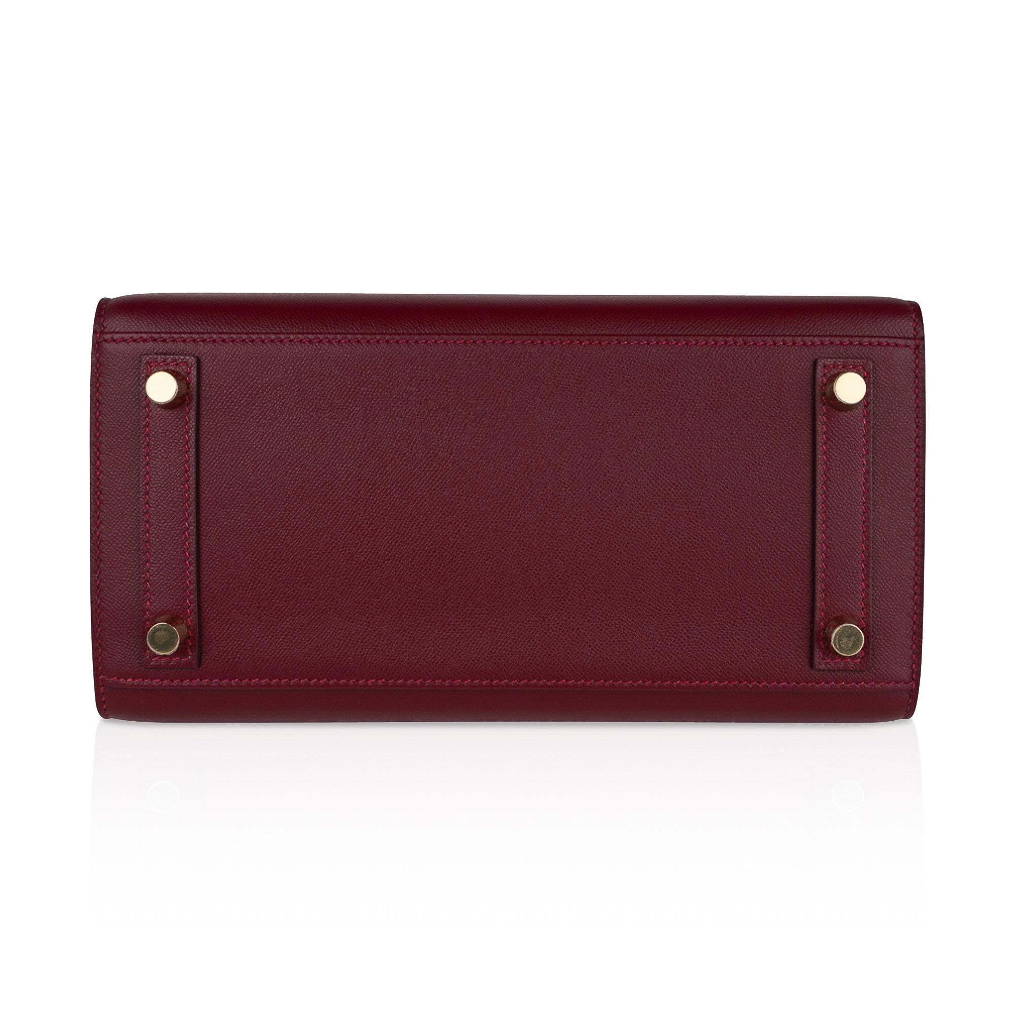 Hermes Birkin 25 Bag Sellier Rouge H Gold Hardware Veau Madame Leather New w/Box 3