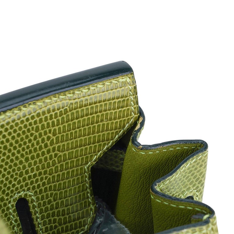 Hermès Birkin 25 Vert De Gris Salvator Lizard Palladium Hardware