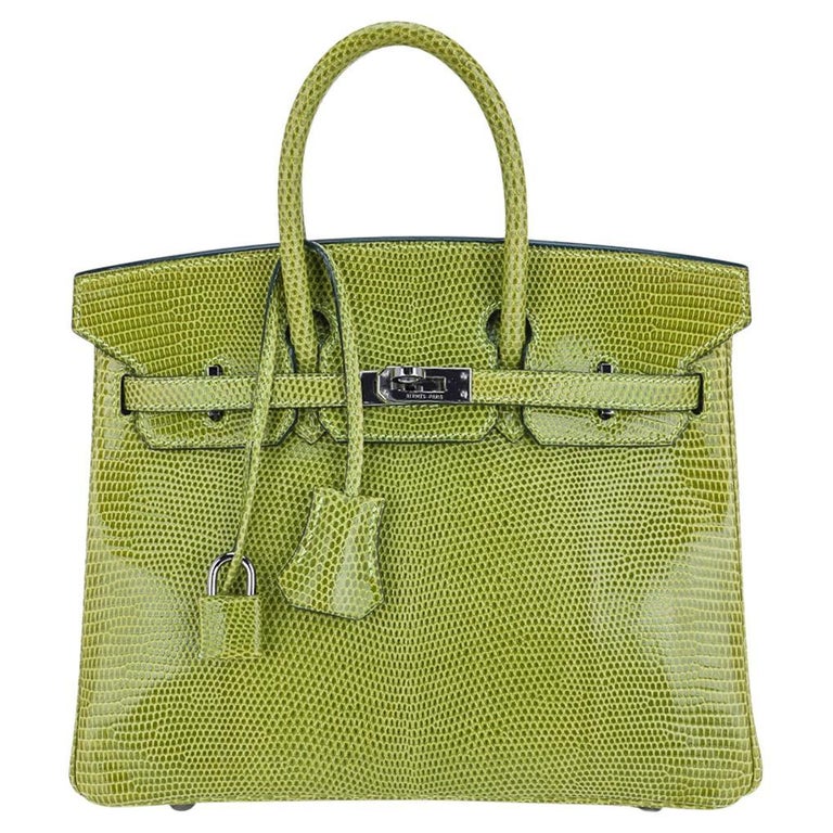 Hermès Birkin 25 Vert Olive Salvator Lizard with Palladium Hardware - – ZAK  BAGS ©️