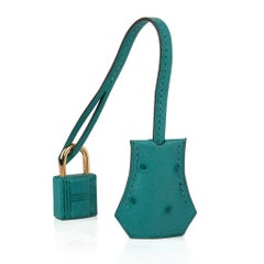 Hermes Birkin 25 Bag Vert Verone Ostrich  Gold Hardware
