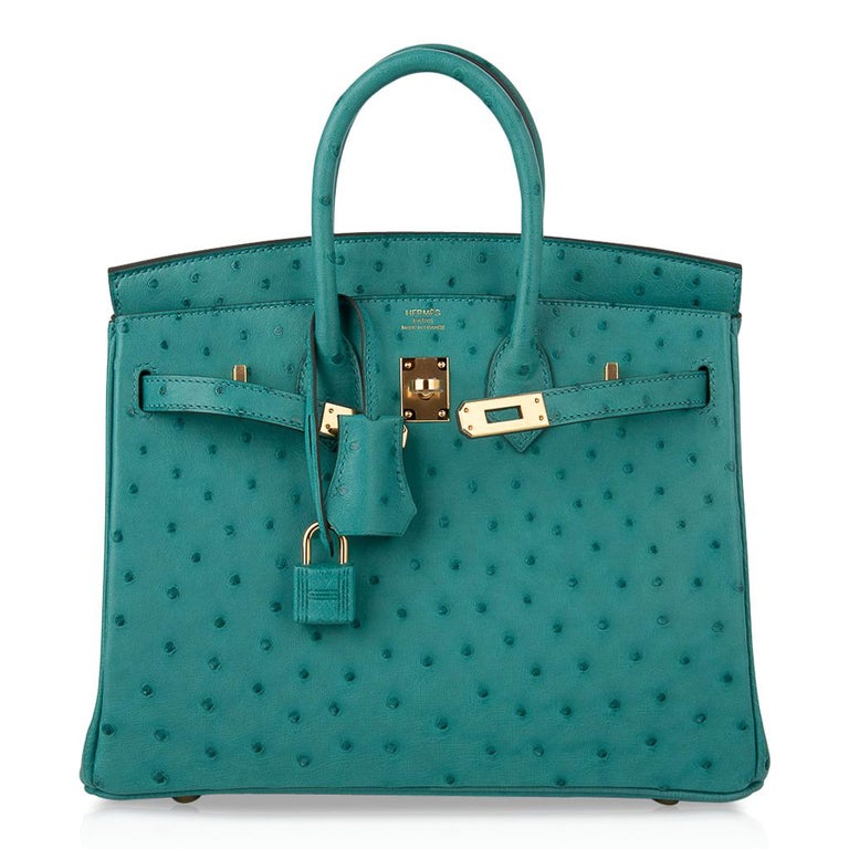 Hermes Parchemin GHW Ostrich Sellier Kelly 25 Handbag - MAISON de LUXE