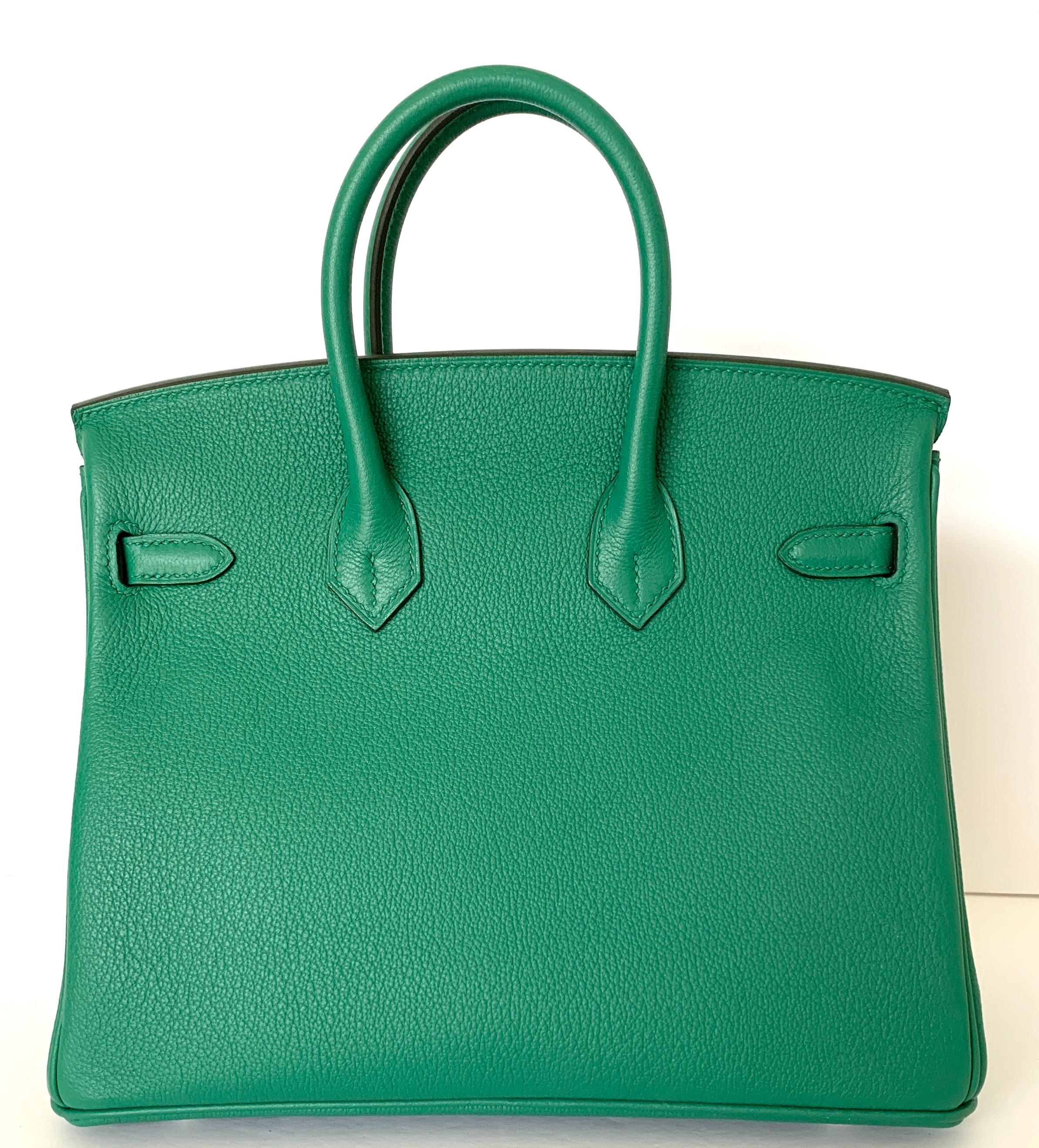 Hermes Birkin 25 Bag Vert Vertigo Green Verso Blue Interior 2