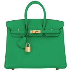 Hermes Birkin 25 Bambou Green Bamboo Gold Hardware Bag Y Stamp, 2020 at ...