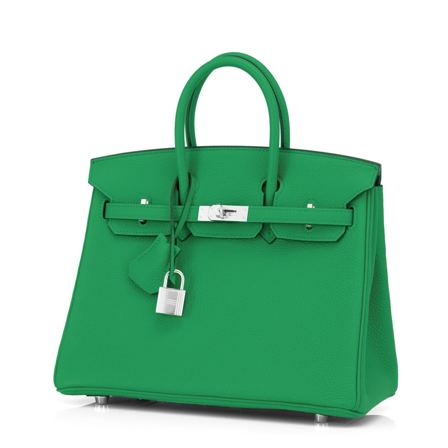 Hermes Birkin 25 Bambou Green Verso Caramel Bamboo Togo Bag Y Stamp, 2020 In New Condition In New York, NY