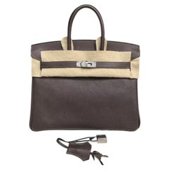 Hermes Birkin 25 Barenia Faubourg Ebene Palladium Hardware Handtasche