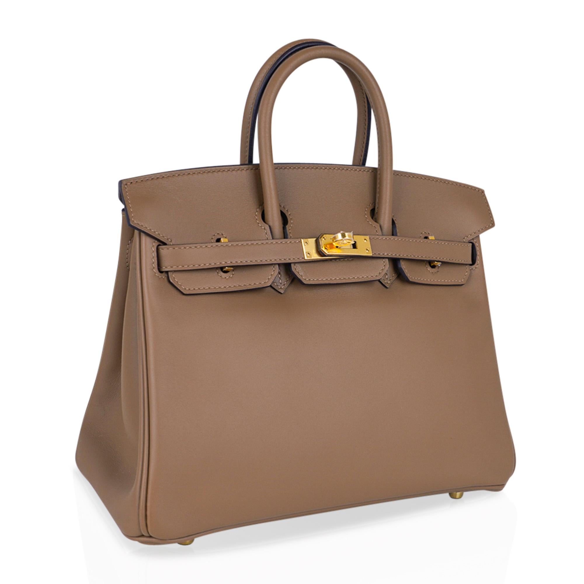 Hermes Birkin 25 Beige De Weimar Veau Jonathan Leather Gold Hardware Pour femmes 