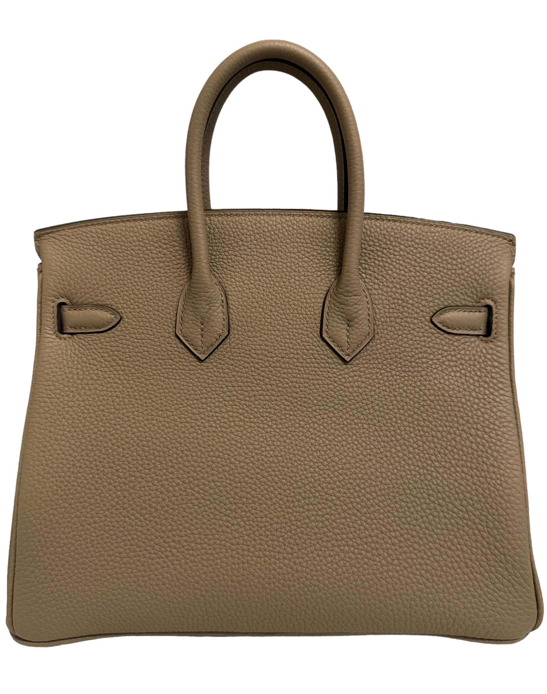 Women's or Men's Hermes Birkin 25 Beige Marfa Tan Togo Leather Handbag Gold Hardware 2023