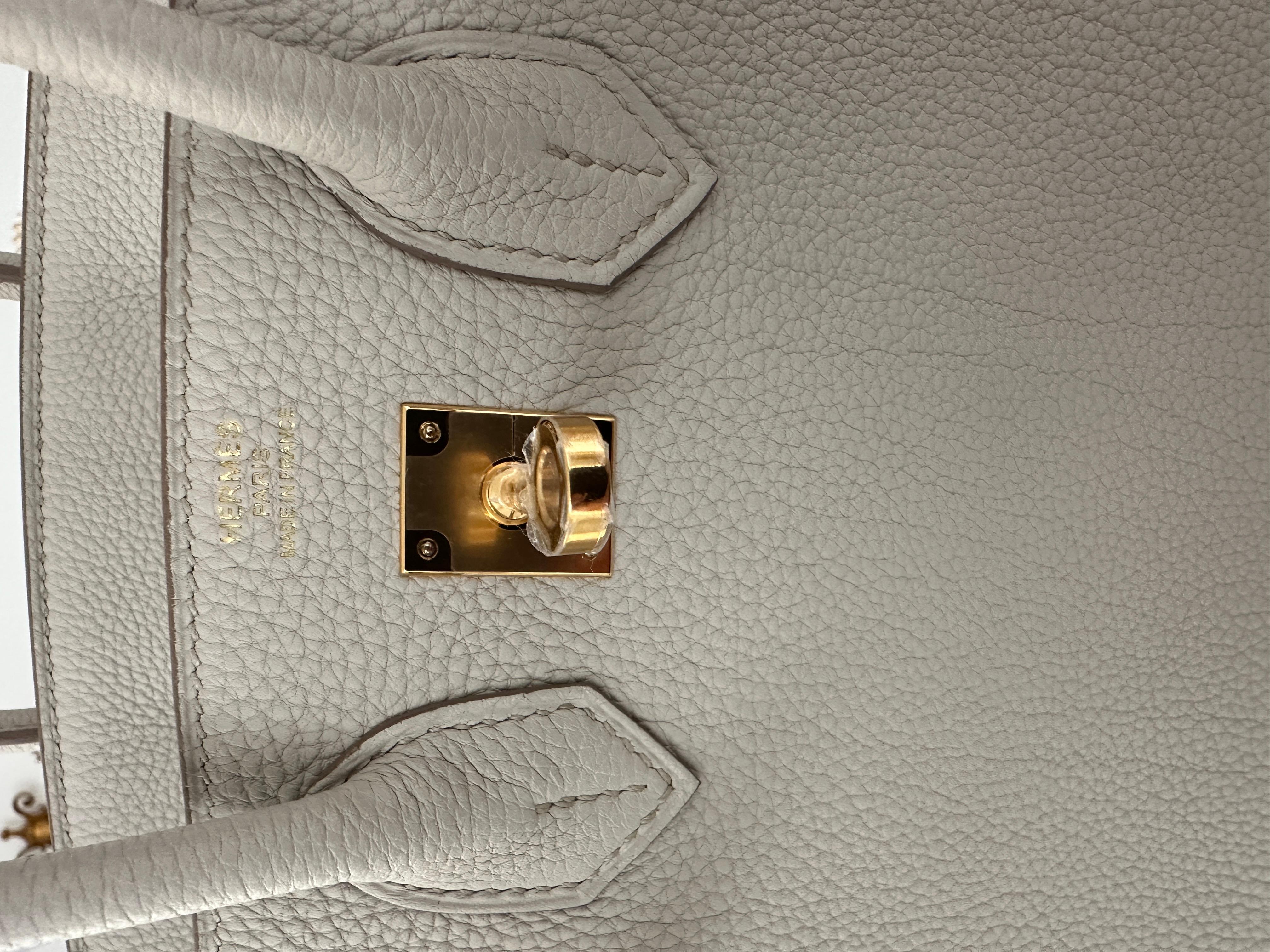 Hermes Birkin 25 Beton Borsa Hardware Oro W 5