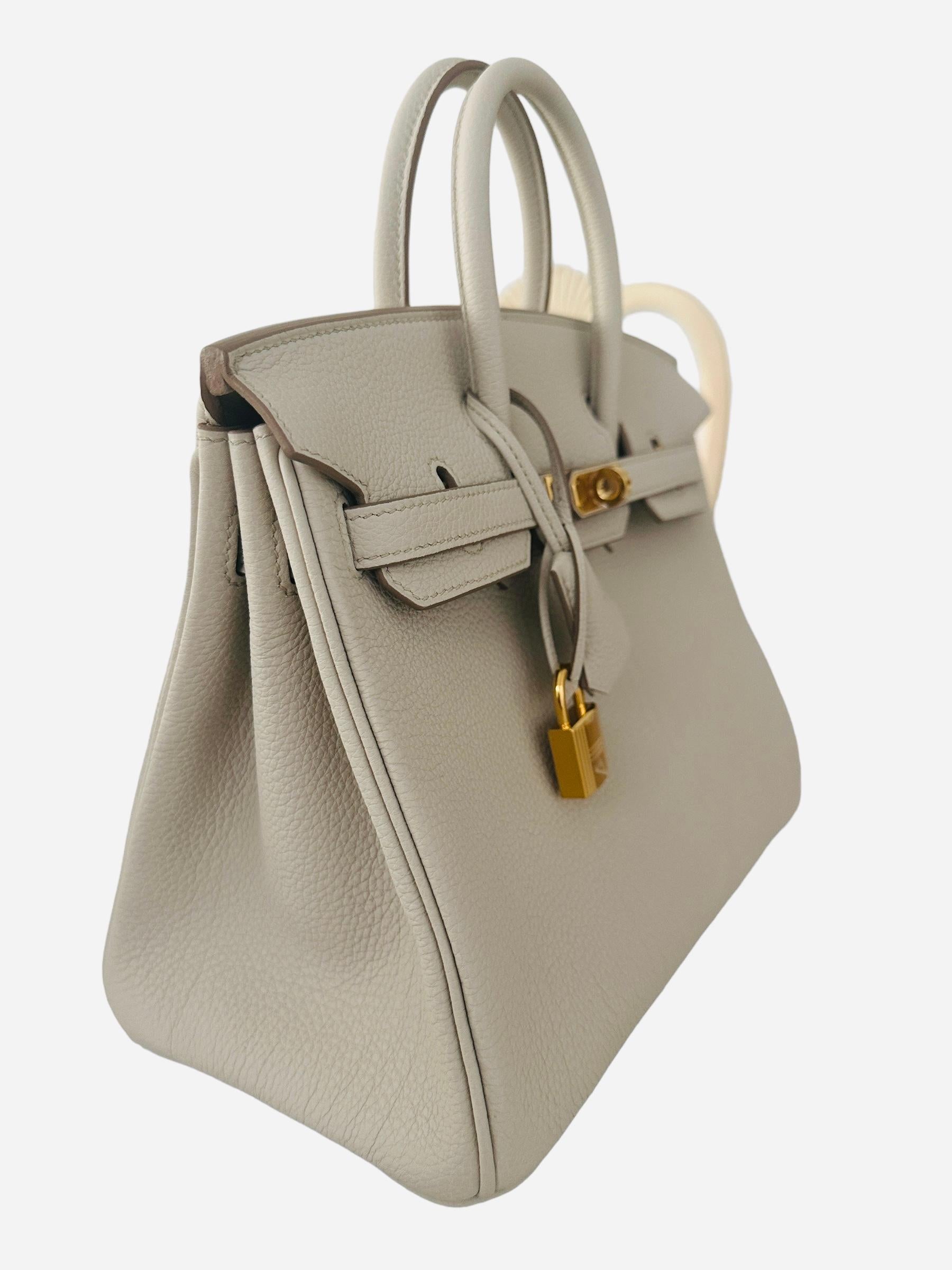 Hermes Birkin 25 Beton Borsa Hardware Oro W In condizioni Nuovo a West Chester, PA