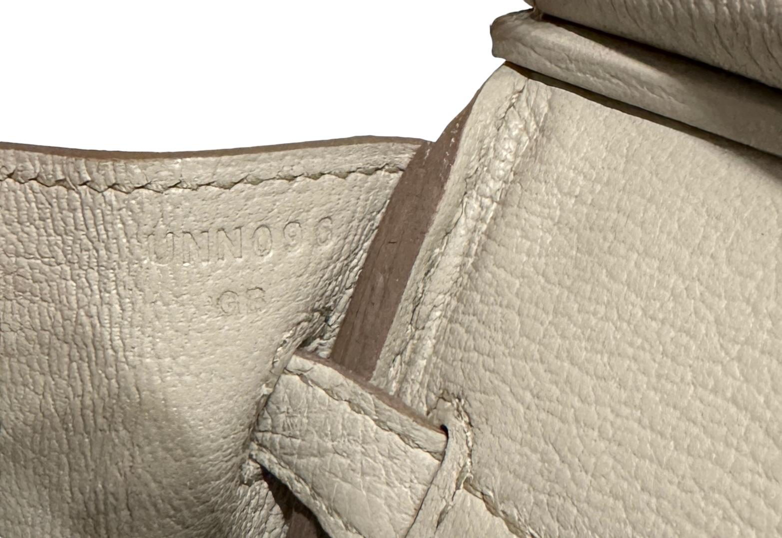 Hermes Birkin 25 Beton Beige Gray Togo Leather Handbag Rose Gold Hardware  For Sale 4