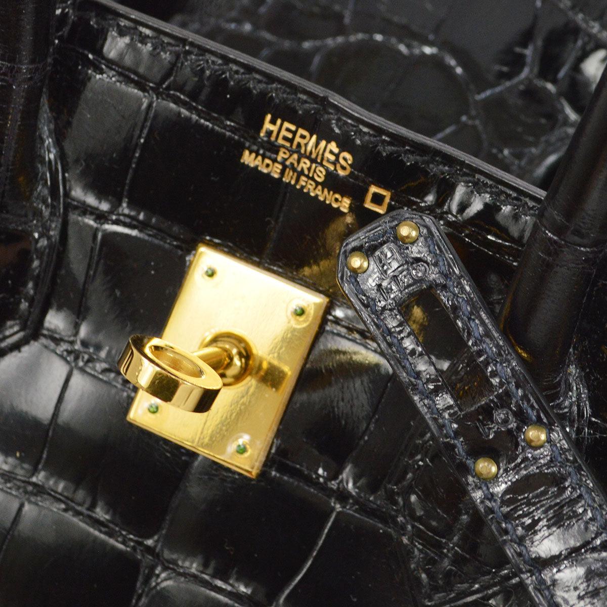 hermes birkin 25 black crocodile
