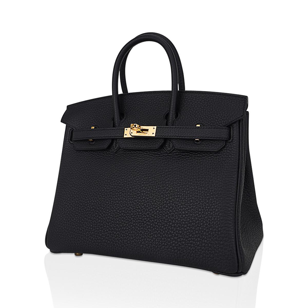  Hermes Birkin 25 Black Bag Gold Hardware Togo Leather Pour femmes 