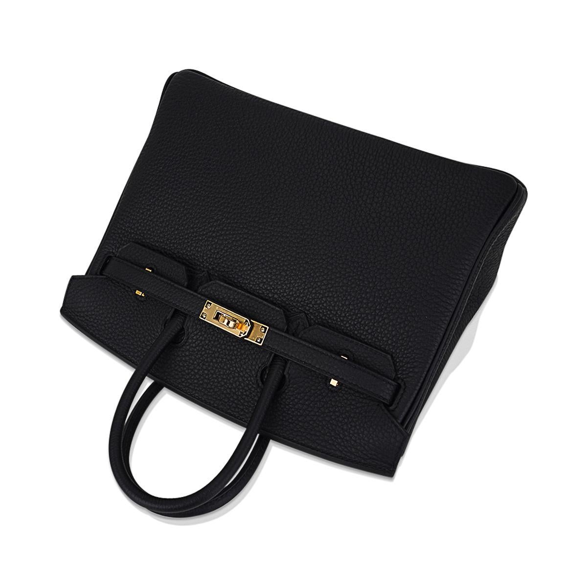 Hermes Birkin 25 Black Bag Gold Hardware Togo Leather In New Condition In Miami, FL