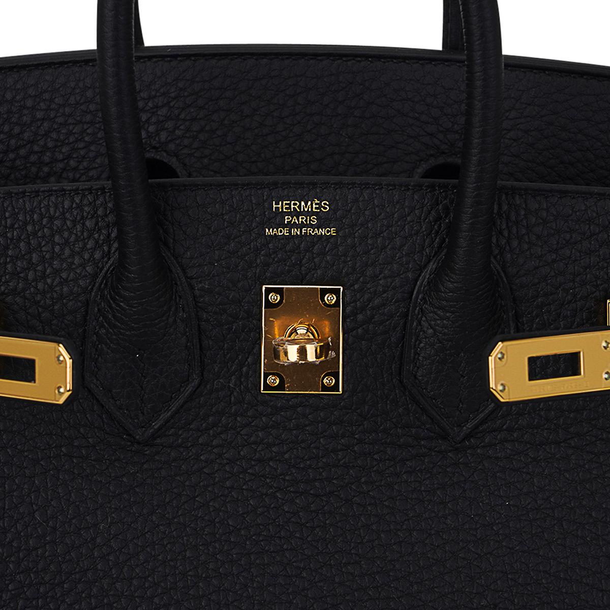 Hermes Birkin 25 Black Bag Gold Hardware Togo Leather 3