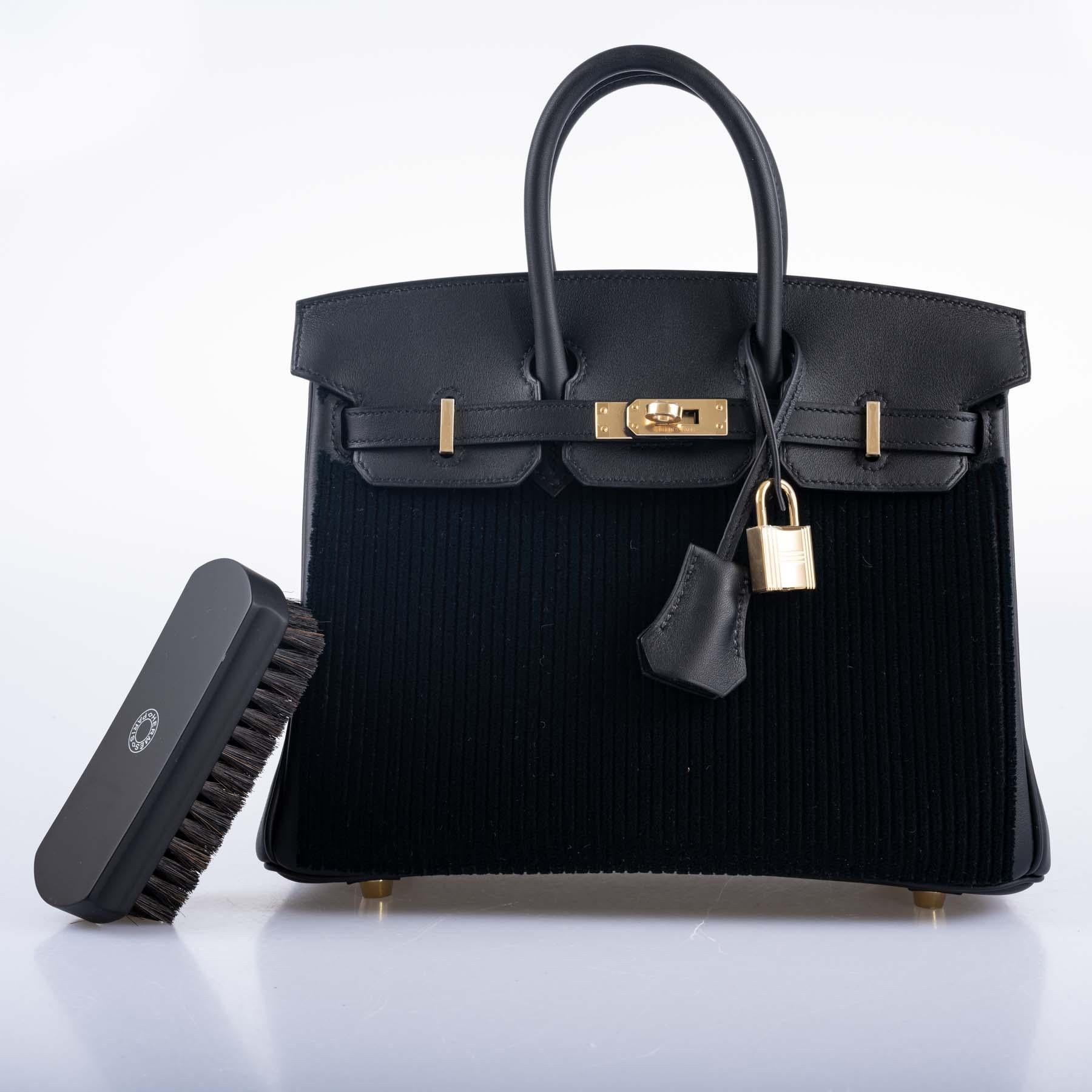 Hermès Birkin 25 Noir côte à côte tuffetage et Swift Permabrass Hardware Neuf - En vente à NYC Tri-State/Miami, NY