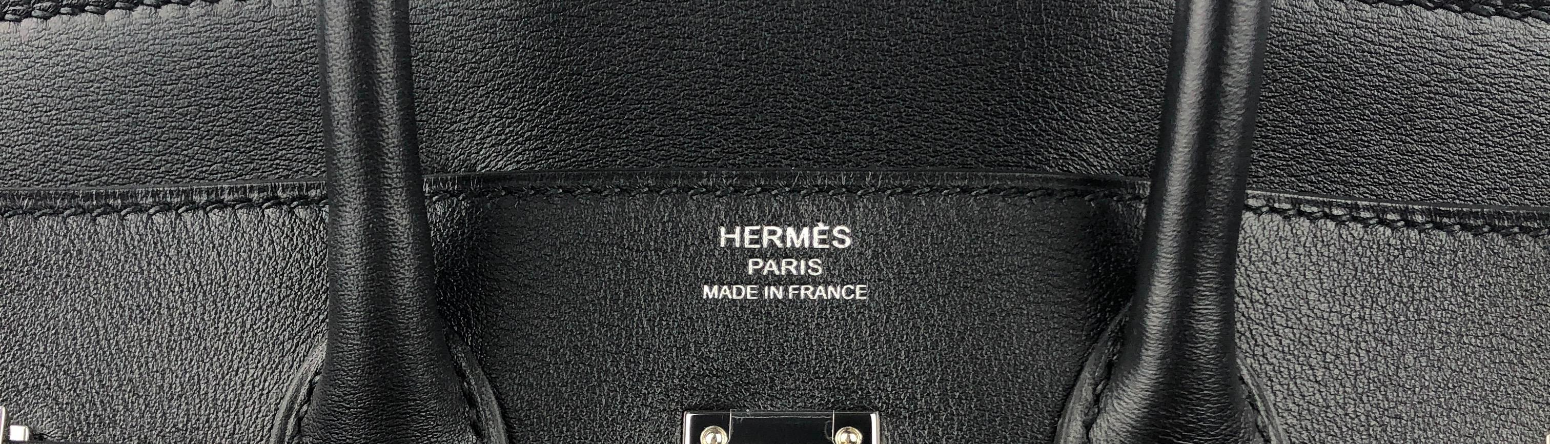 Hermes Birkin 25 Black Noir Palladium Hardware  1