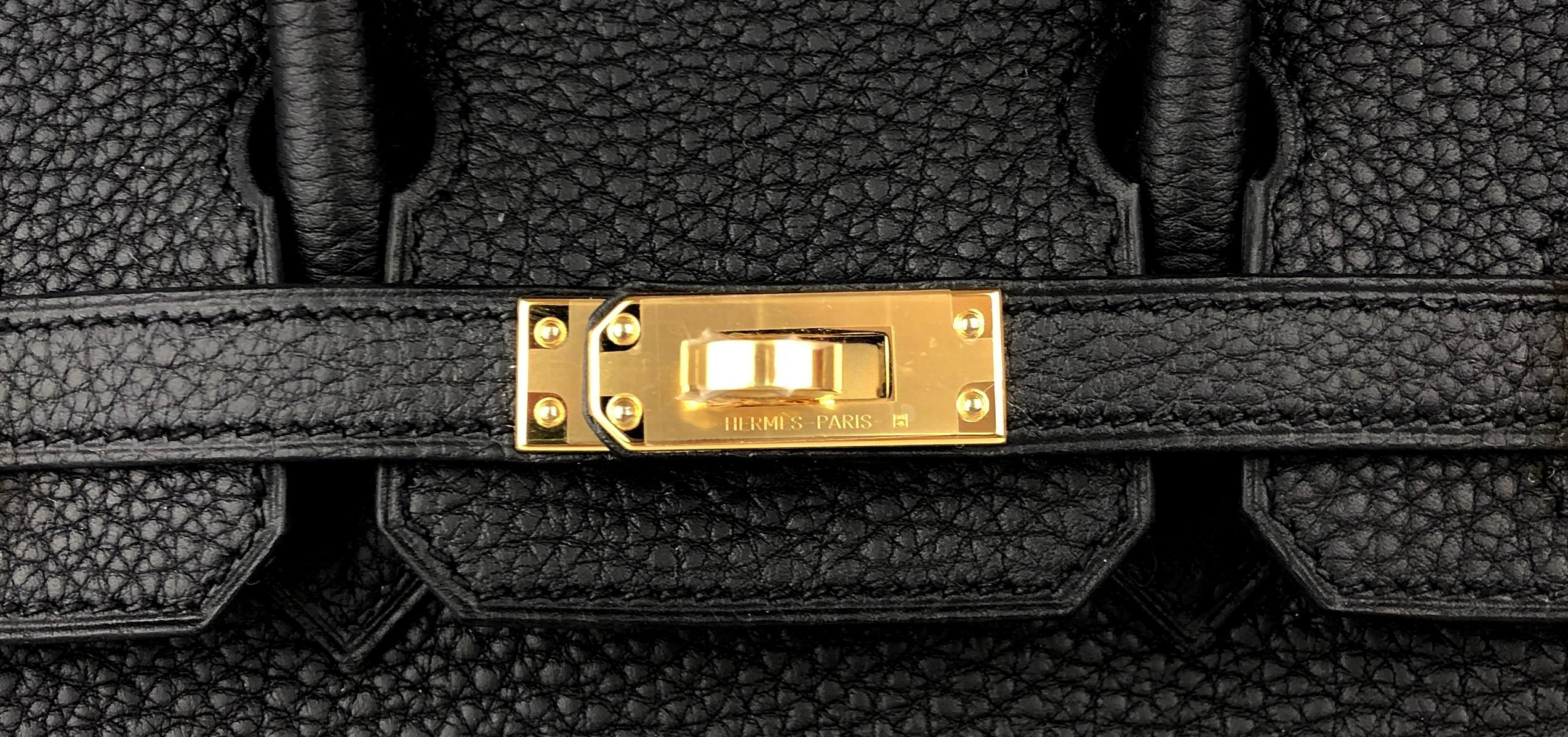 Hermes Birkin 25 Black Noir Togo Leather Handbag Gold Hardware 2022 1