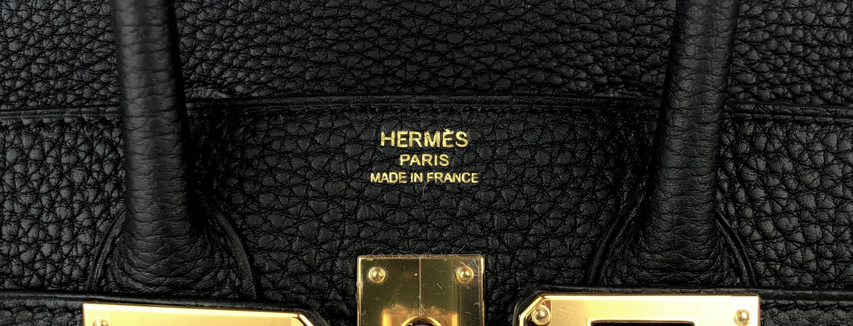Hermes Birkin 25 Black Noir Togo Leather Handbag Gold Hardware 2022 2