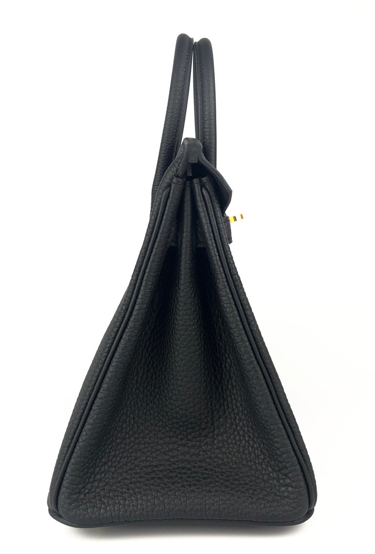 Hermes Birkin 25 Black Bag Gold Hardware Togo Leather • MIGHTYCHIC • 