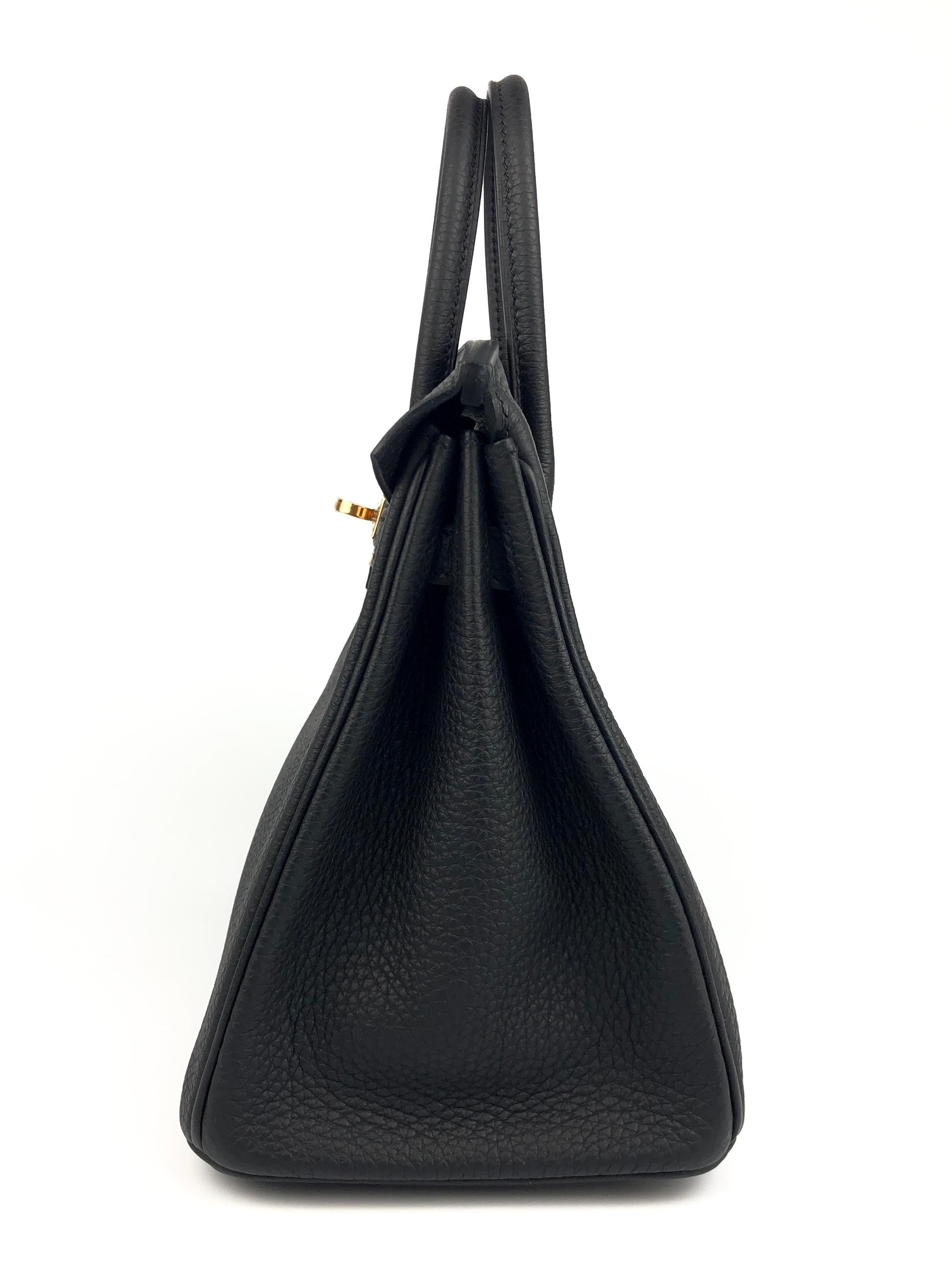 Hermes Birkin 25 Black Noir Togo Leather Handbag Rose Gold Hardware  1