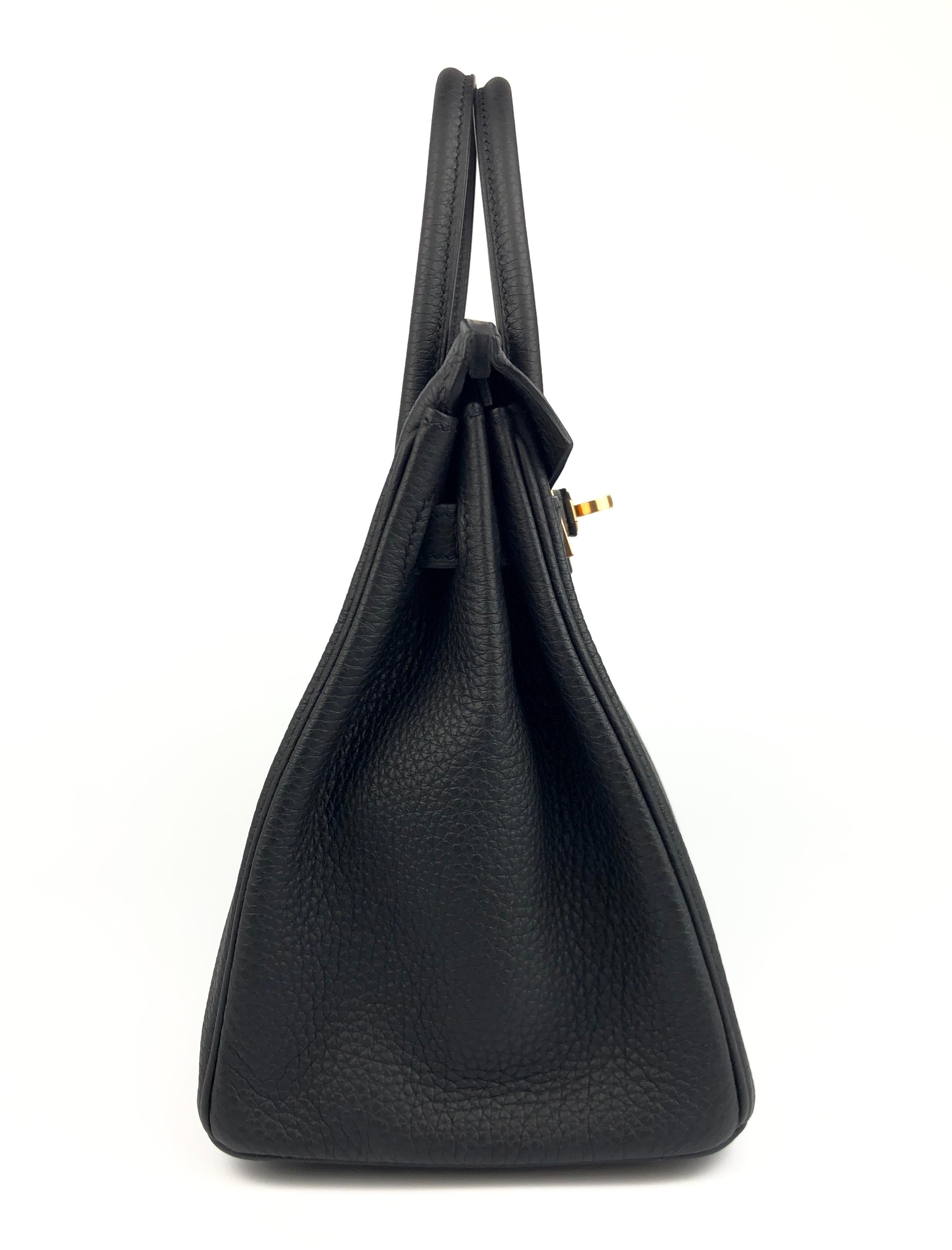 Hermes Birkin 25 Black Noir Togo Leather Handbag Rose Gold Hardware  2