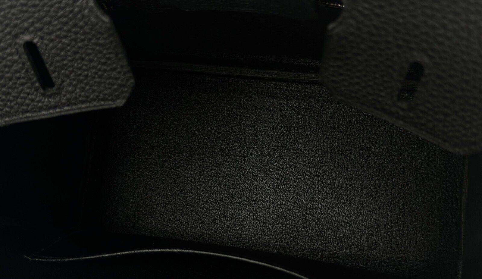 Hermes Birkin 25 Black Noir Togo Leather Handbag Rose Gold Hardware  3