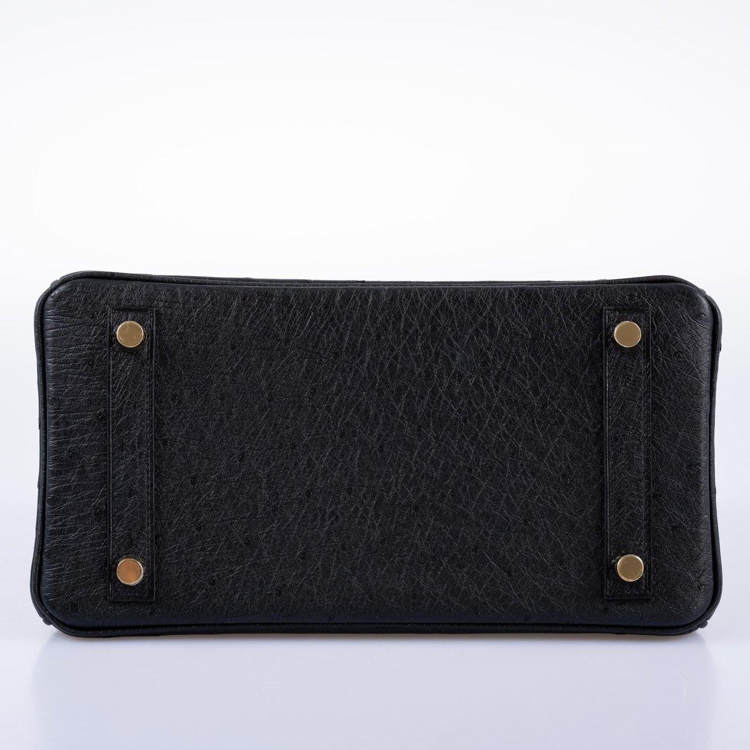 Hermès Birkin 25 Black Ostrich Gold Hardware Bag For Sale 1