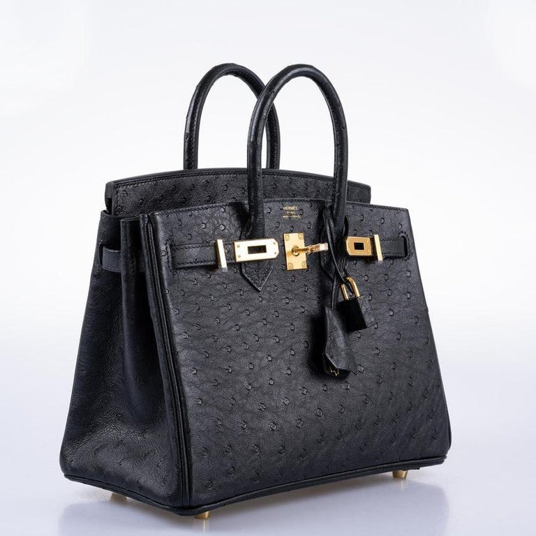 Hermès Birkin 25 Black côte à côte tuffetage and Swift Permabrass Hardware  For Sale at 1stDibs