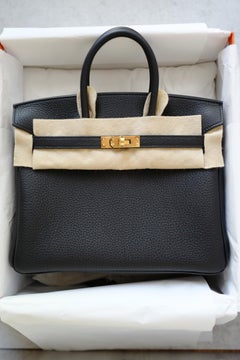 Hermès Birkin 25 Black Togo Leather with Gold Hardware Stamp K