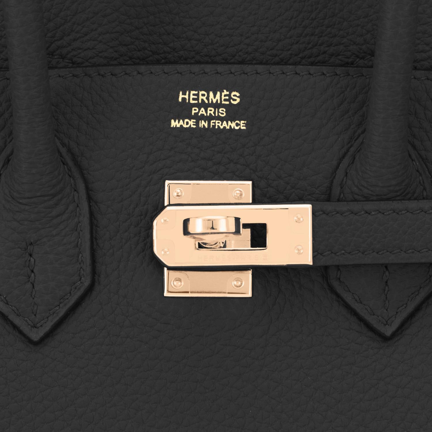 Hermes Birkin 25 Black Togo Rose Gold Hardware Bag Jewel Y Stamp, 2020 3