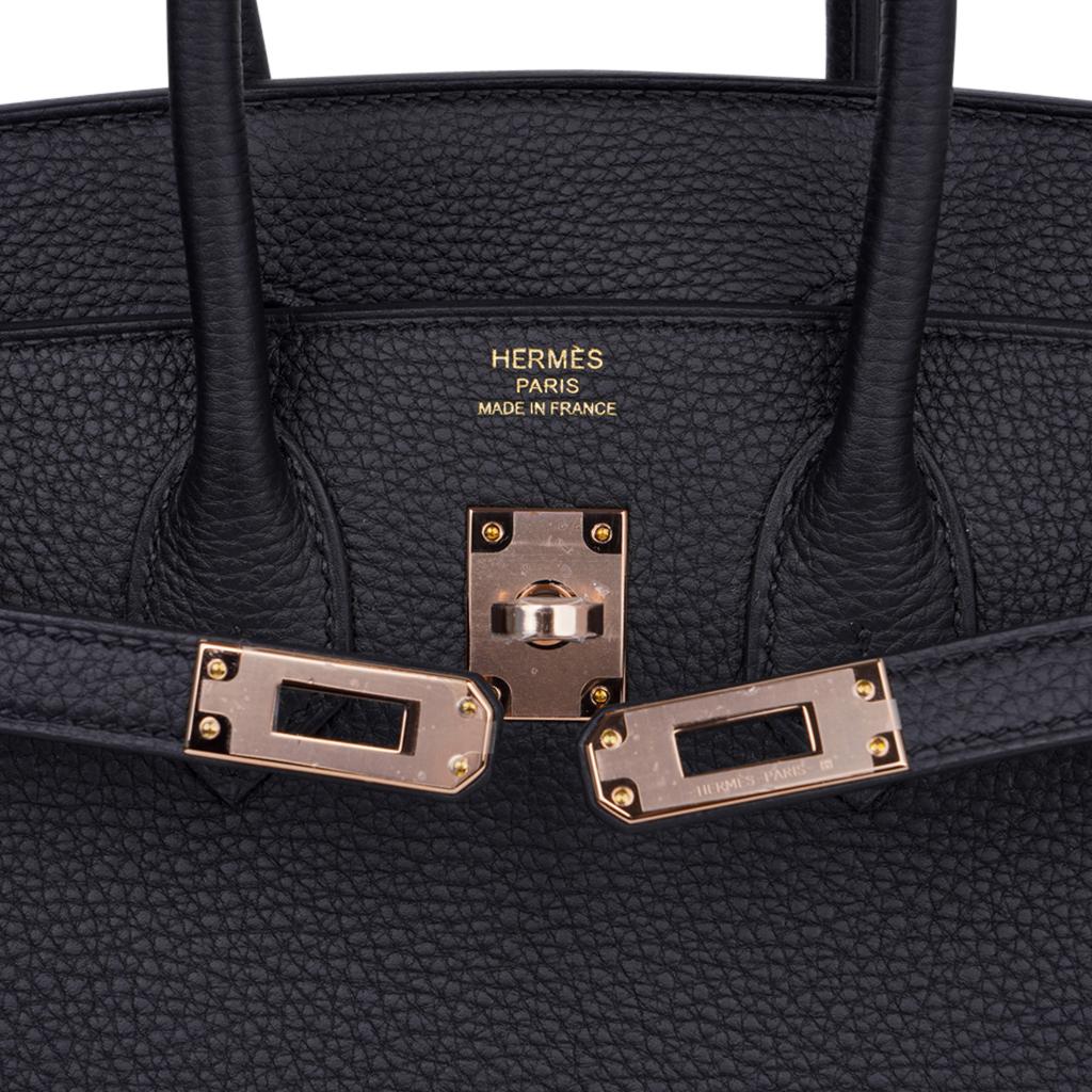 Birkin 25 black discount rose gold hardware
