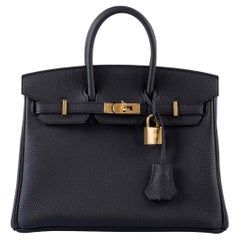 Hermès Birkin 25 Black Togo with Gold Hardware Bag