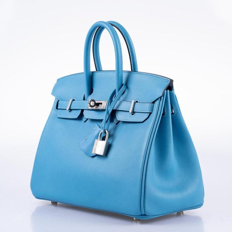 Hermes Birkin 25 Blue Bleu du Nord Leather Handbag Bag Gold Hardware RARE  at 1stDibs