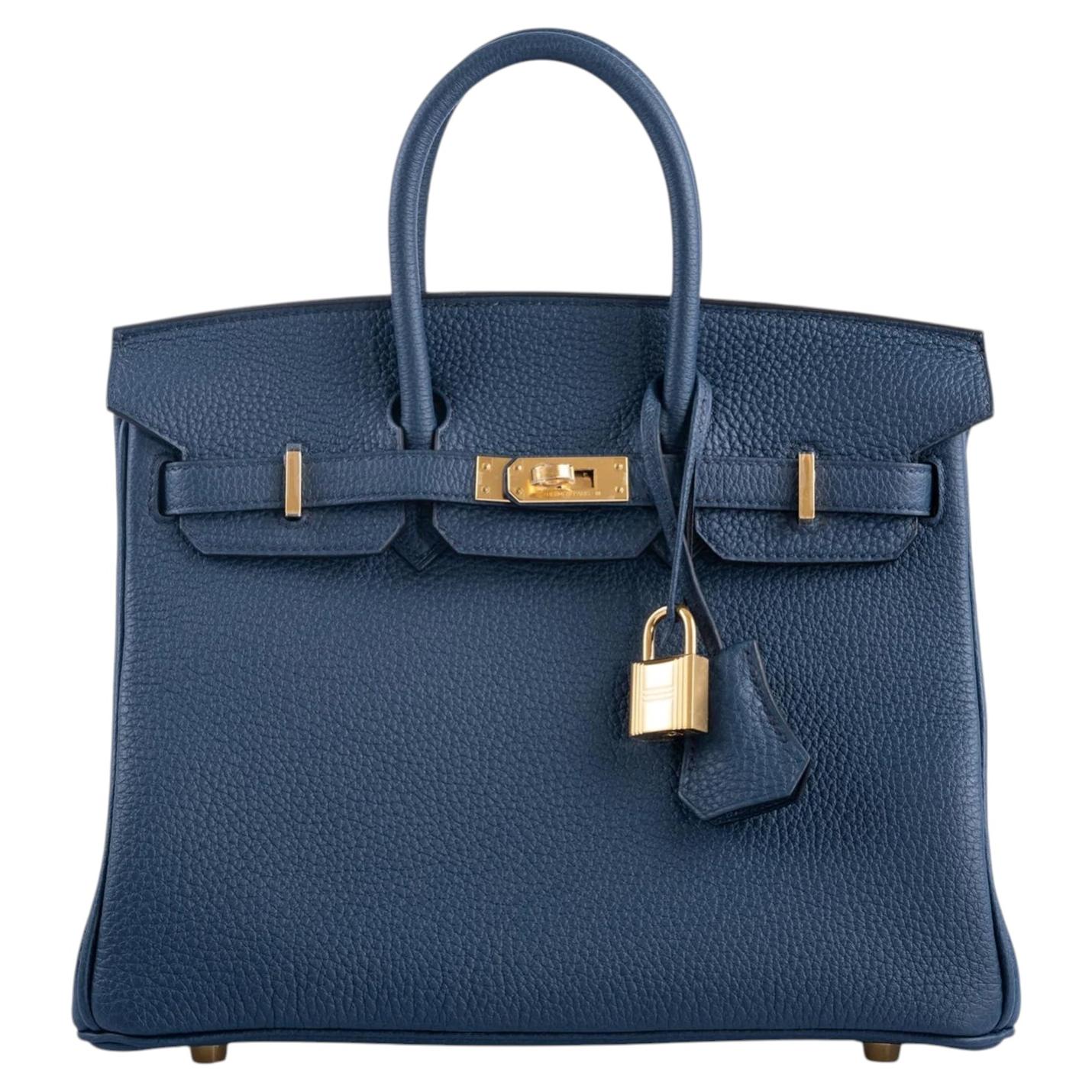 Hermès Birkin 25 Bleu De Prusse Togo Leather With Gold Hardware