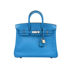 Hermes Birkin 25 Bleu du Nord Swift mit Palladium-Hardware