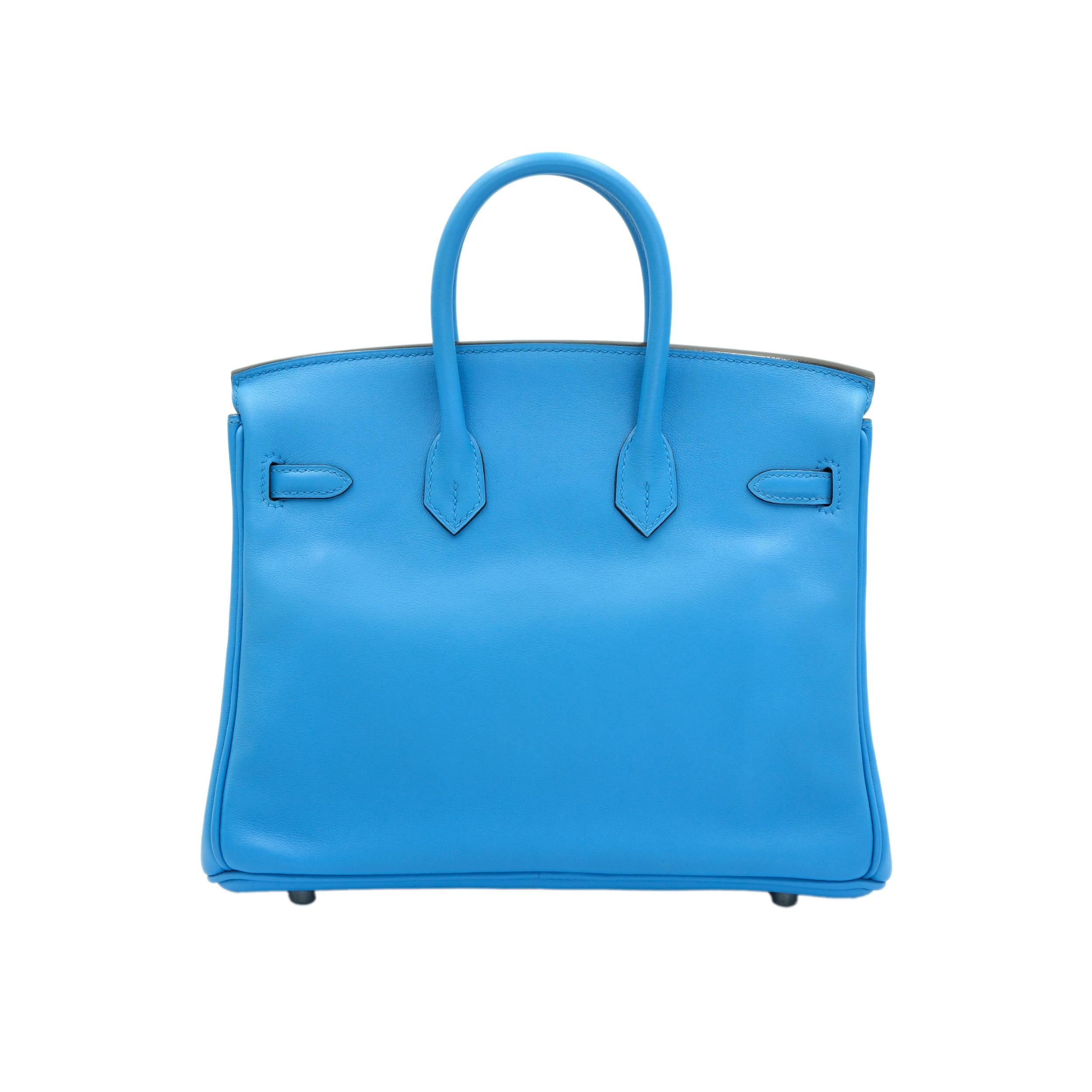Hermès Birkin 25 Bleu du Nord Swift avec quincaillerie en palladium Pour femmes en vente