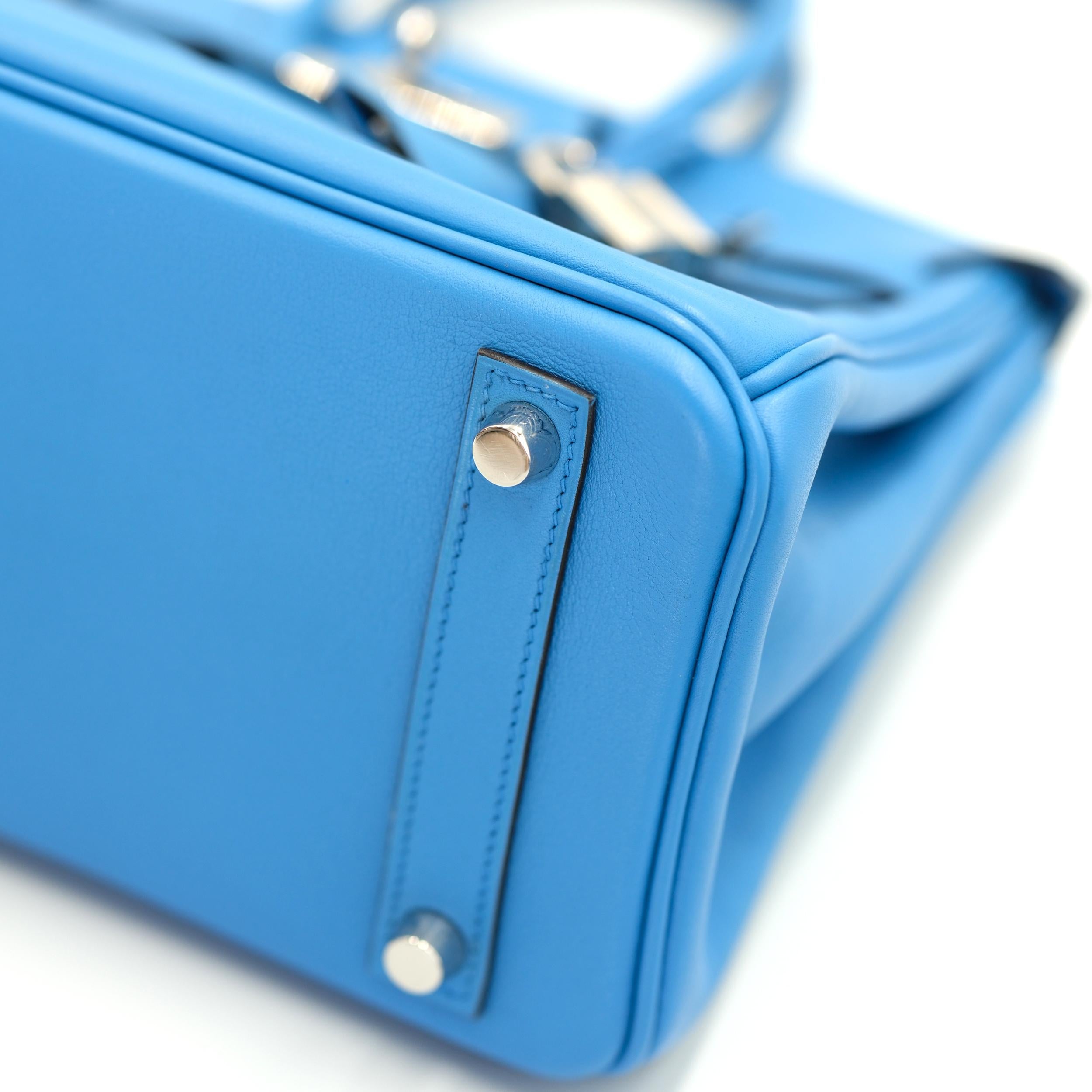 Hermès Birkin 25 Bleu du Nord Swift avec quincaillerie en palladium en vente 2