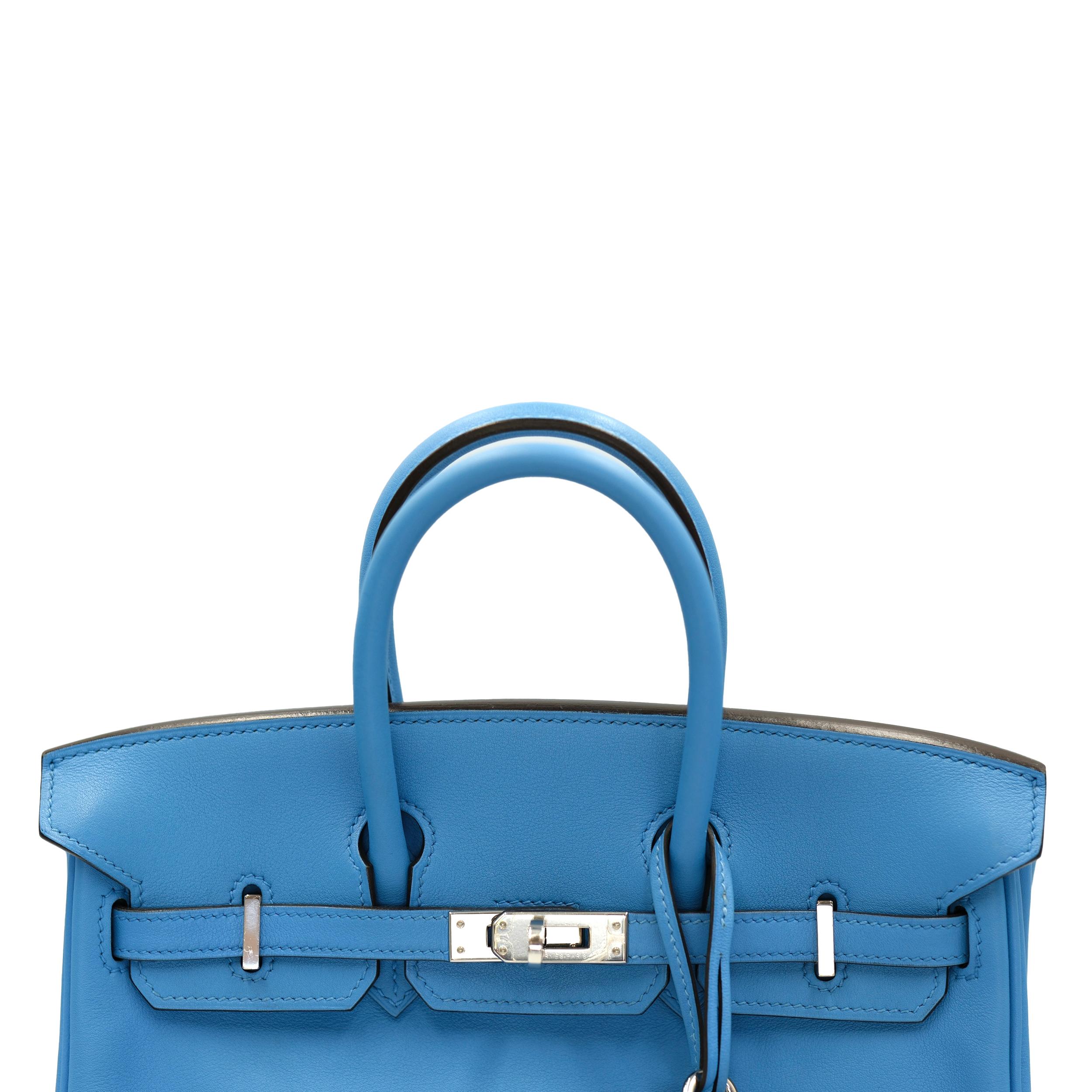 Hermès Birkin 25 Bleu du Nord Swift avec quincaillerie en palladium en vente 3