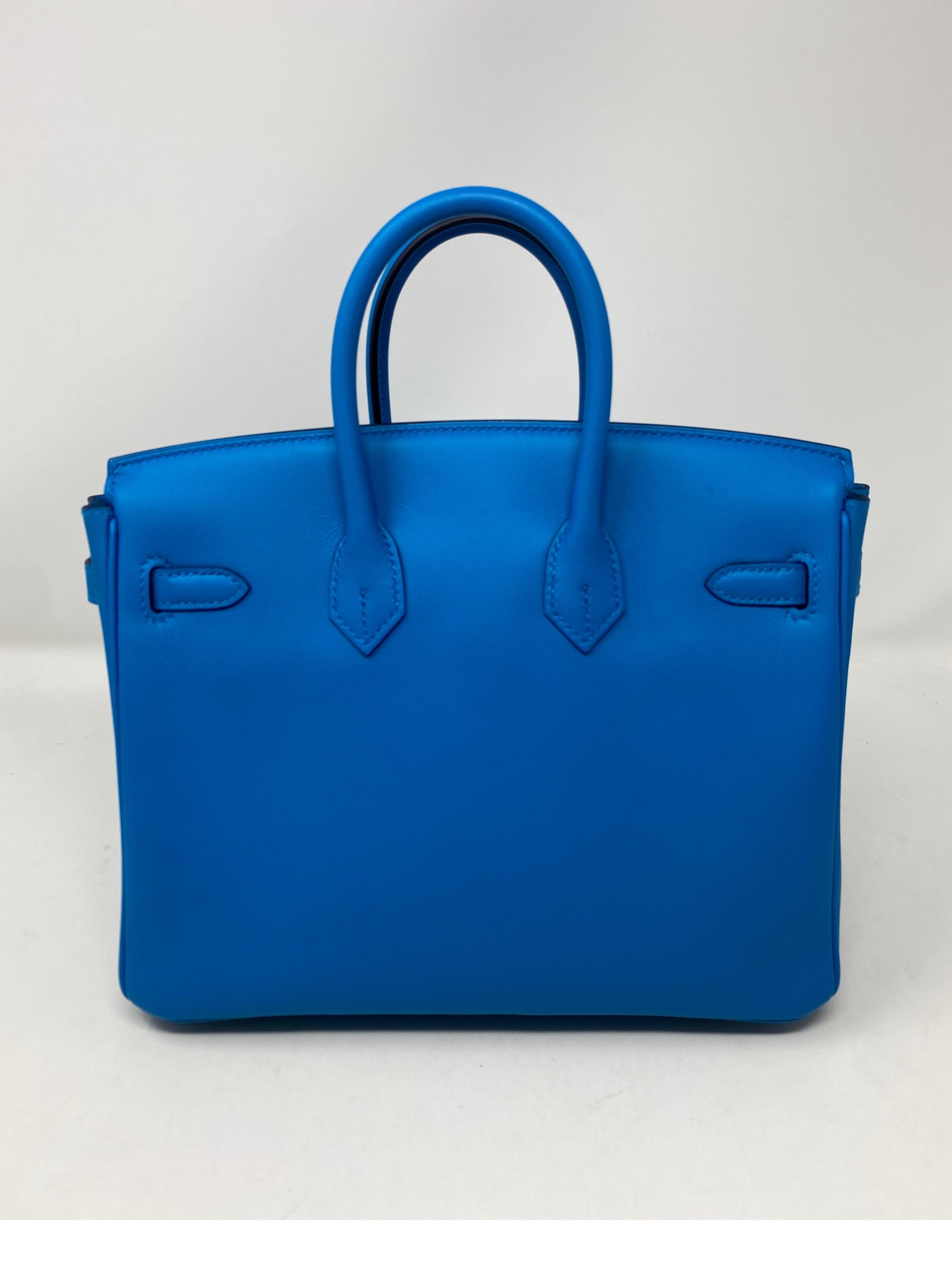 Hermes Birkin 25 Bleu Frida Bag In New Condition In Athens, GA