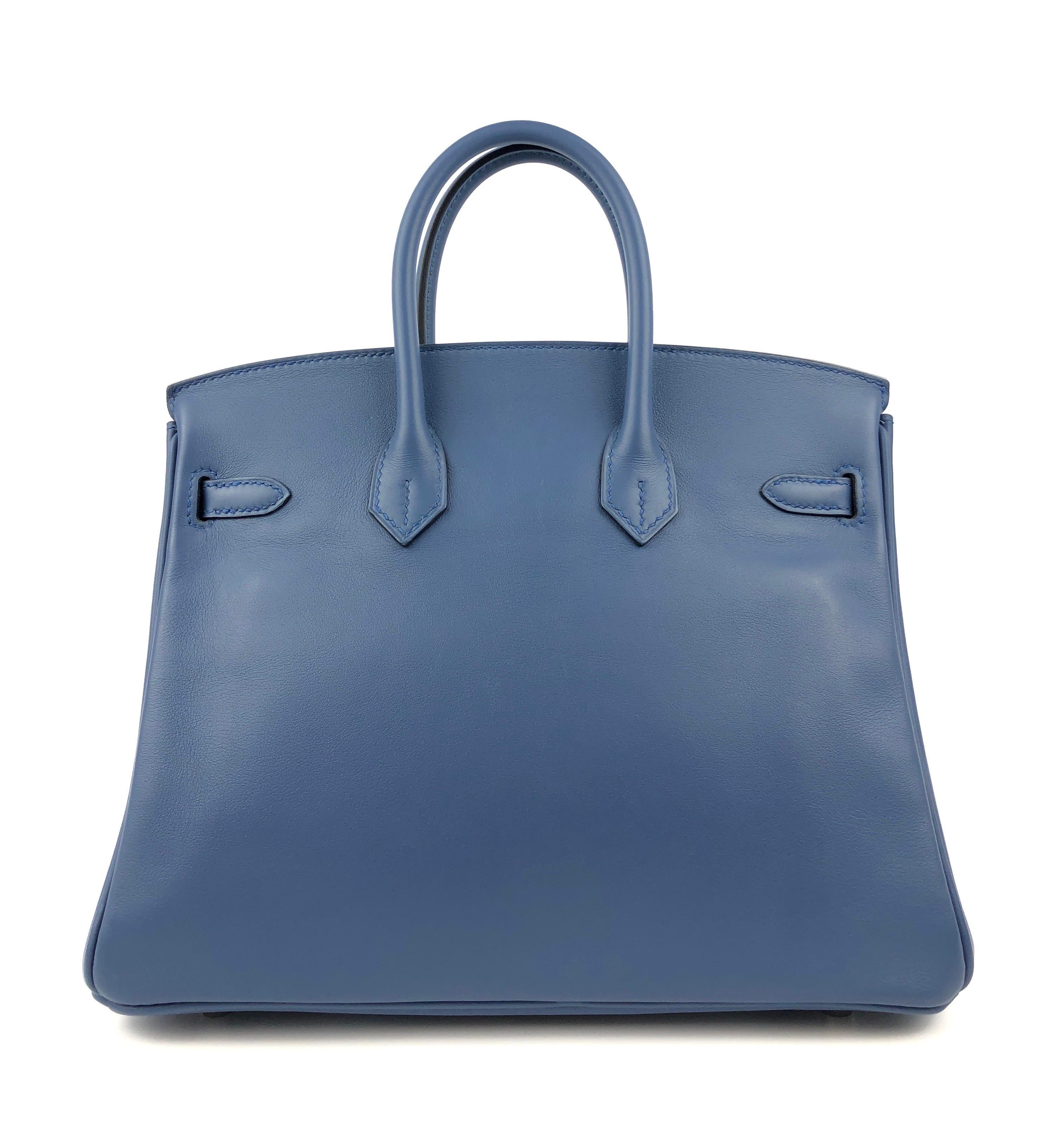 Hermes Birkin 25 Blue Agate Palladium Hardware at 1stDibs | blue agate ...