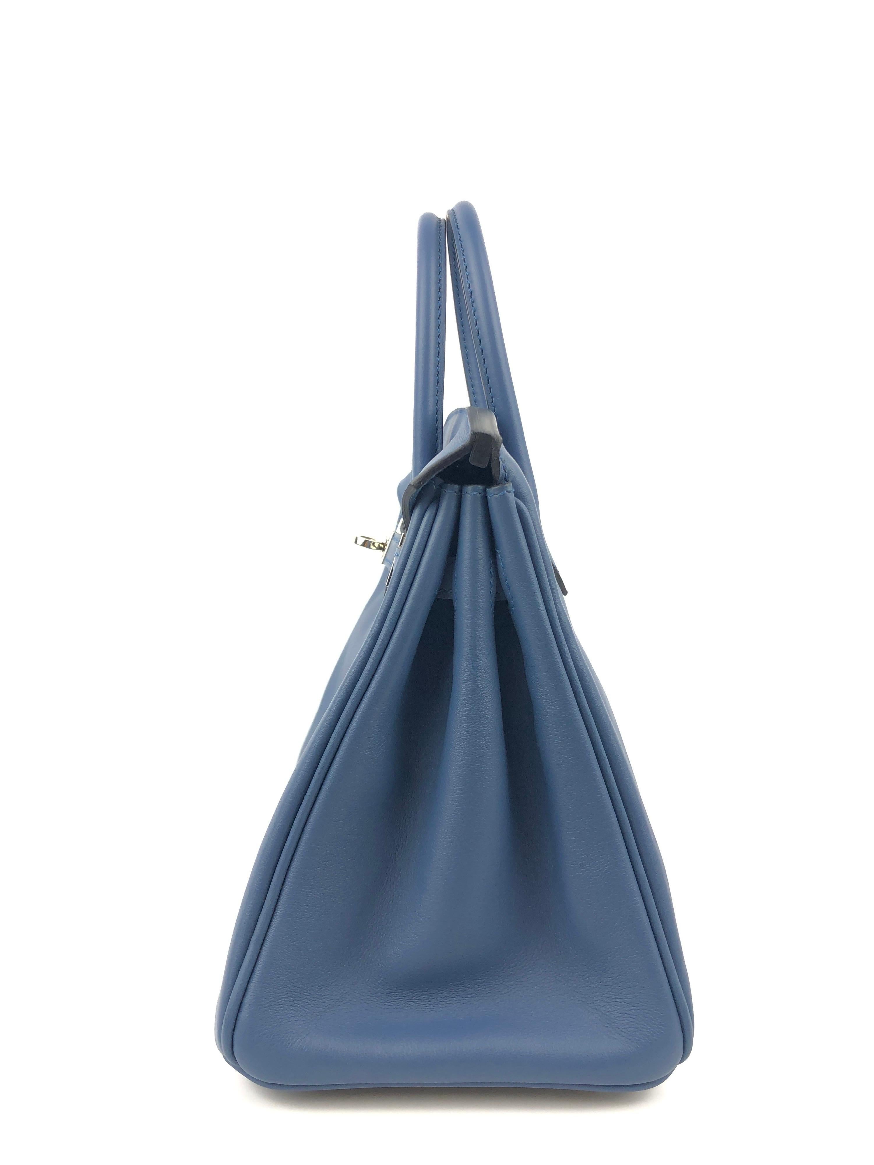 Hermes Birkin 25 Blue Agate Palladium Hardware 1