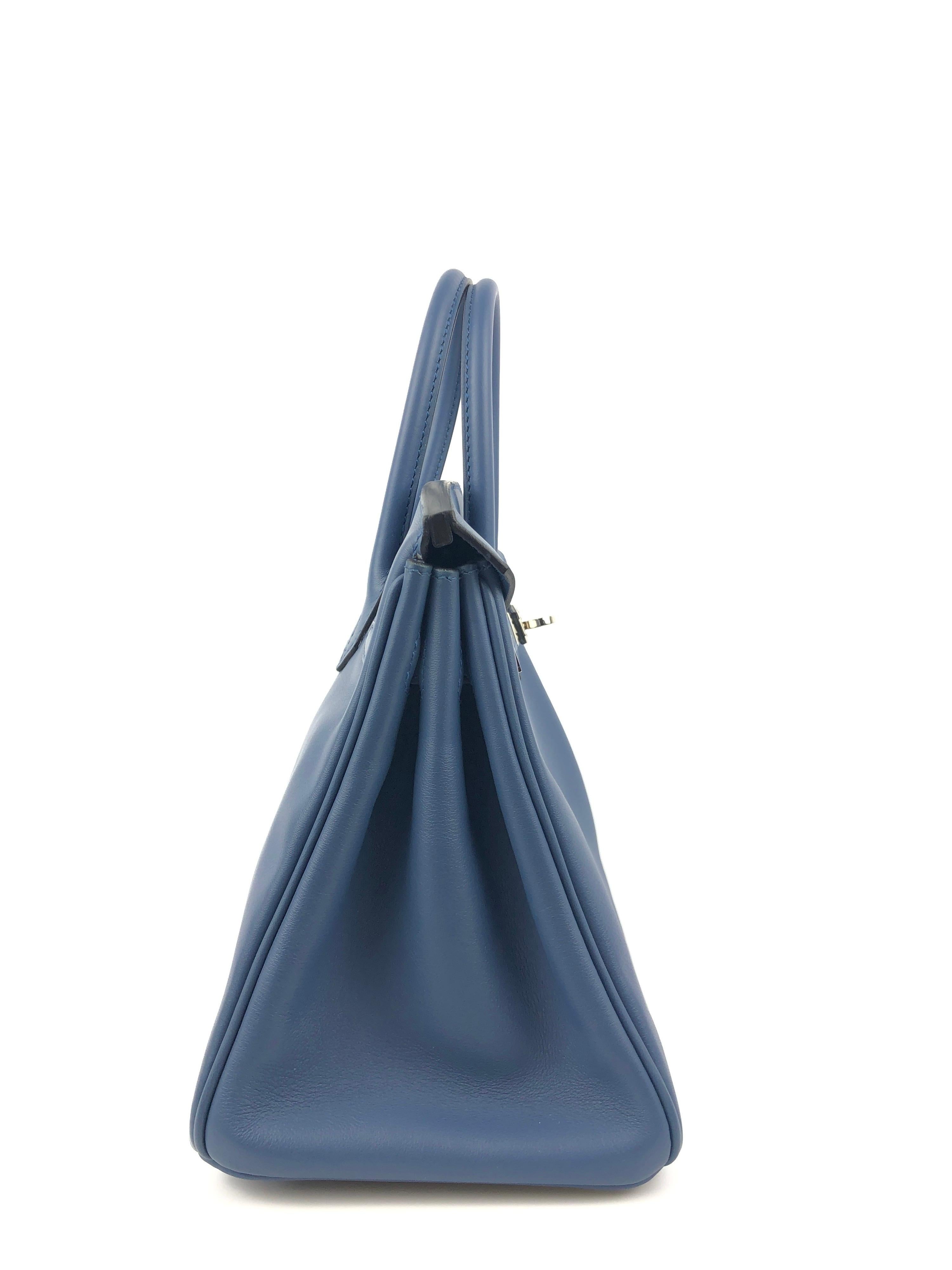 Hermes Birkin 25 Blue Agate Palladium Hardware 2