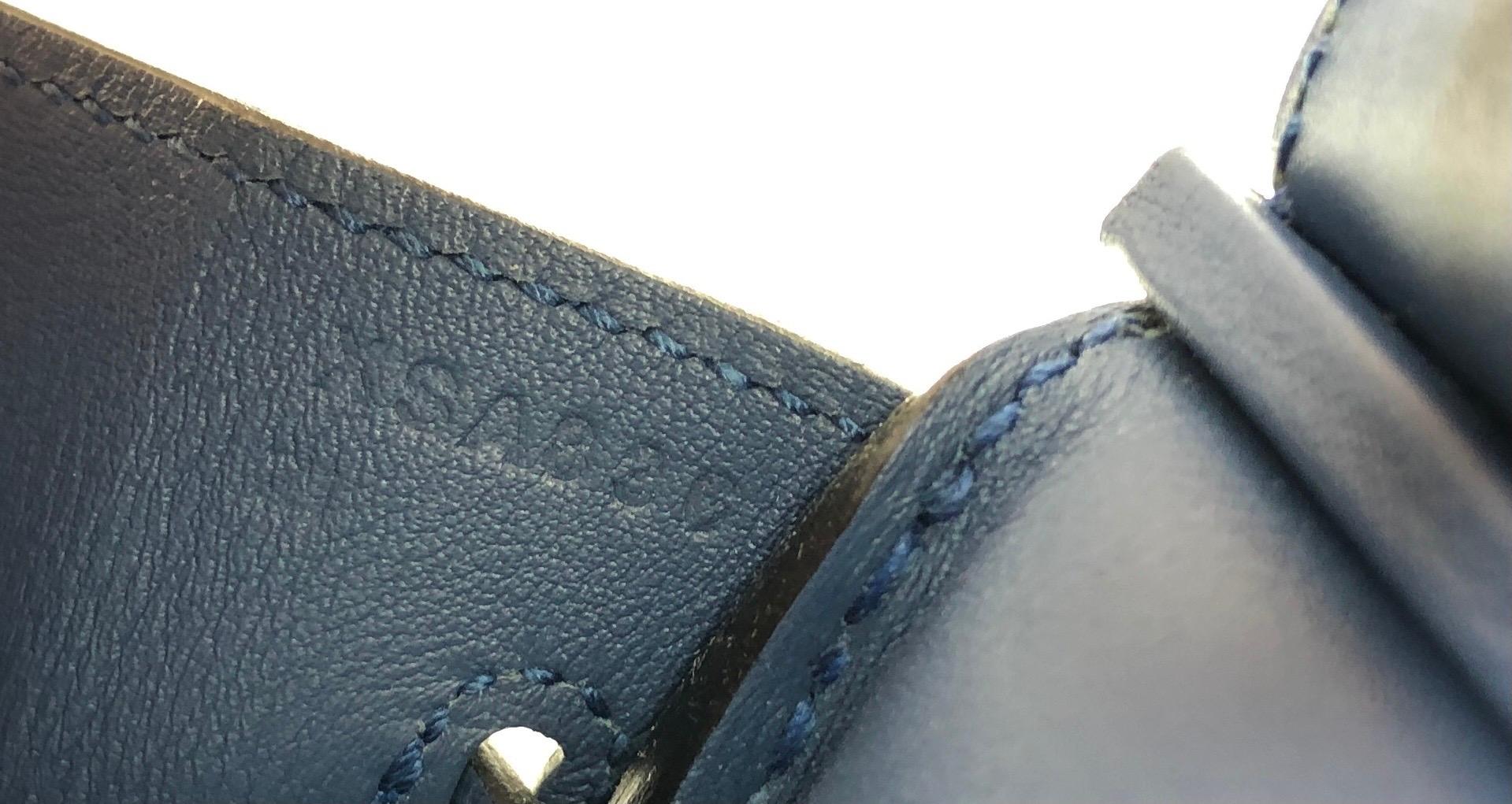 Hermes Birkin 25 Blue Agate Palladium Hardware 3