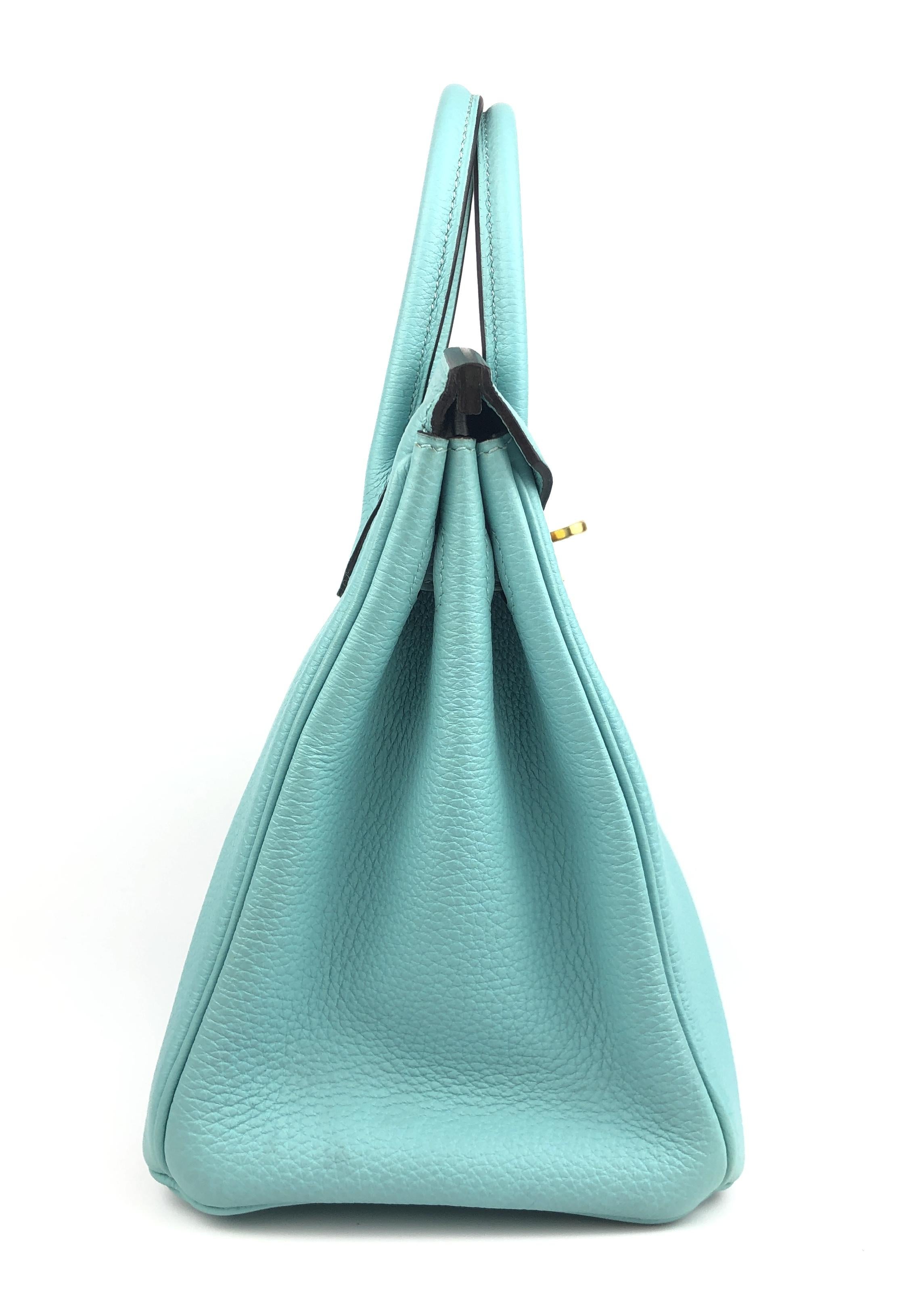 Hermes Birkin 25 Blue Atoll Tiffany Blue Togo Leather Gold Hardware 1