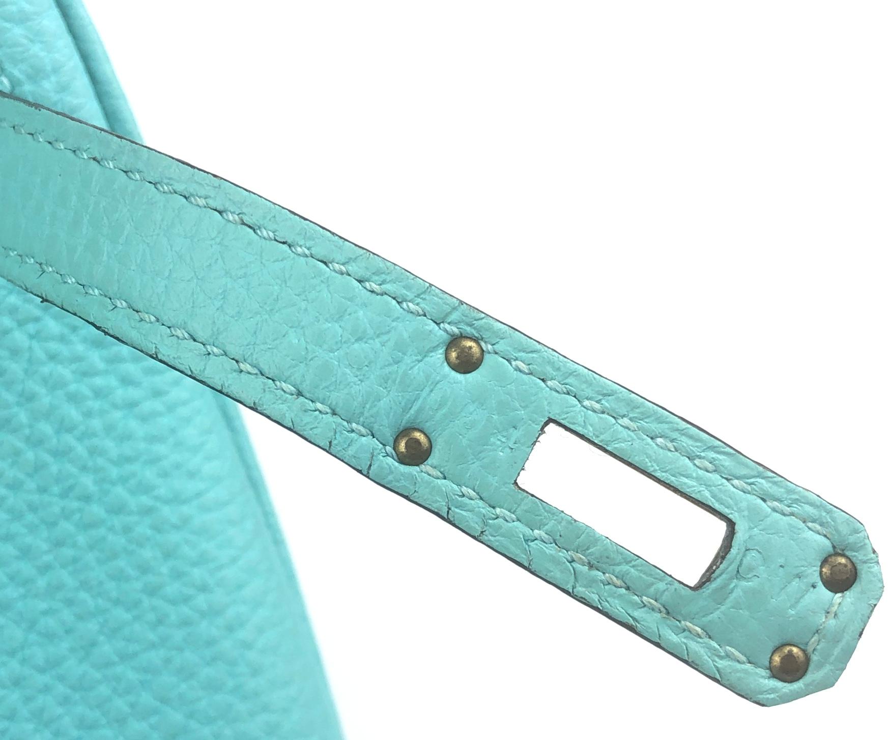 Hermes Birkin 25 Blue Atoll Tiffany Blue Togo Leather Gold Hardware 2