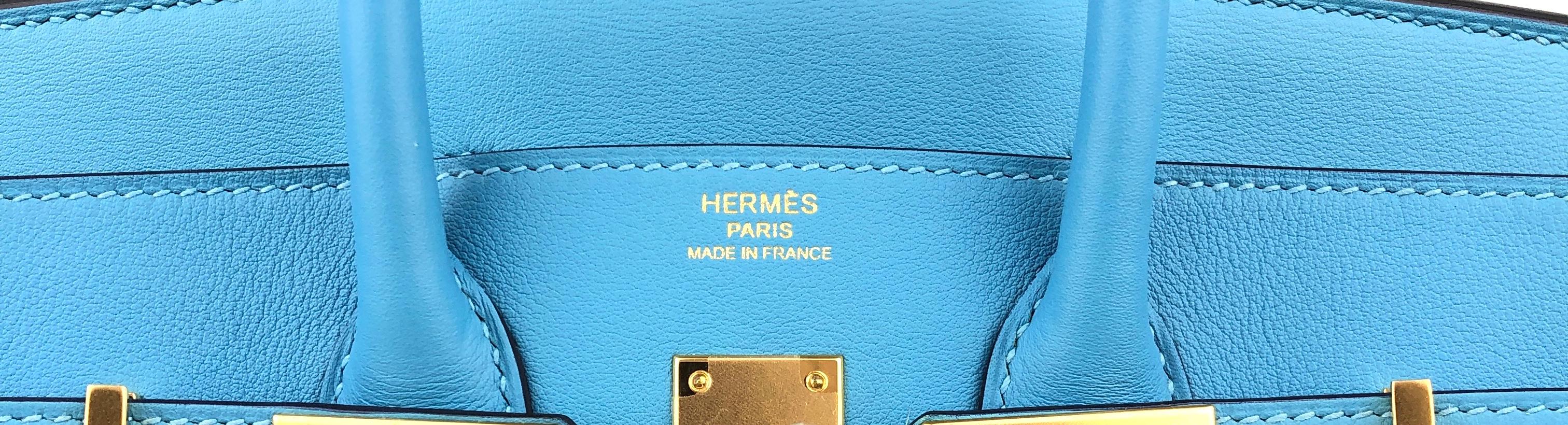 Hermes Birkin 25 Blue Bleu du Nord Leather Handbag Bag Gold Hardware RARE In New Condition In Miami, FL