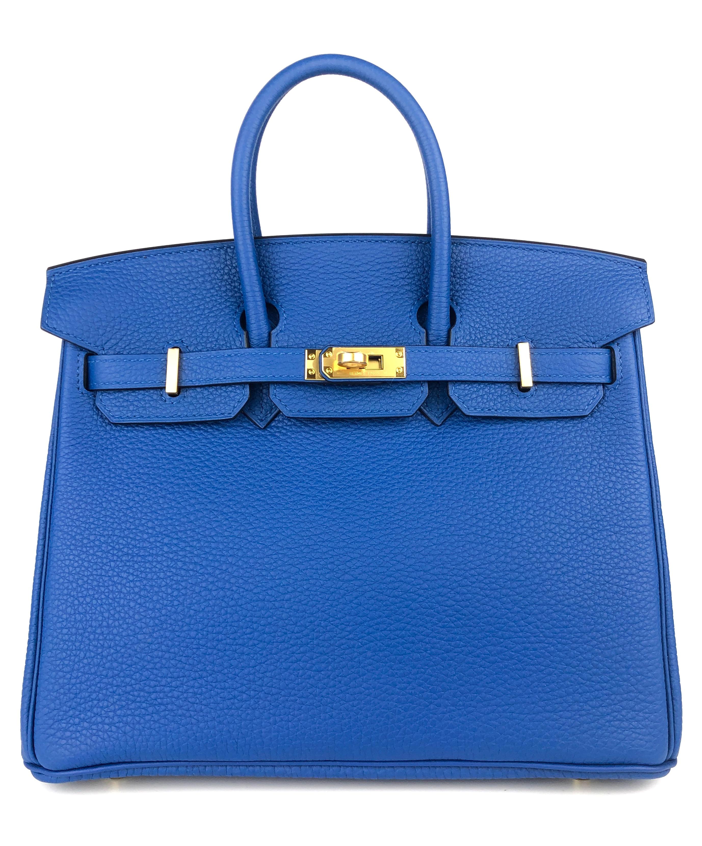 Absolutely Stunning and One The Most Coveted and Difficult and RARE to get NEW Hermes Combos! New Hermes Birkin 25 Bleu France Togo Leather complimented by Gold Hardware. U Stamp 2022.

Shop With Confidence from Lux Addicts. Authenticity Guaranteed!