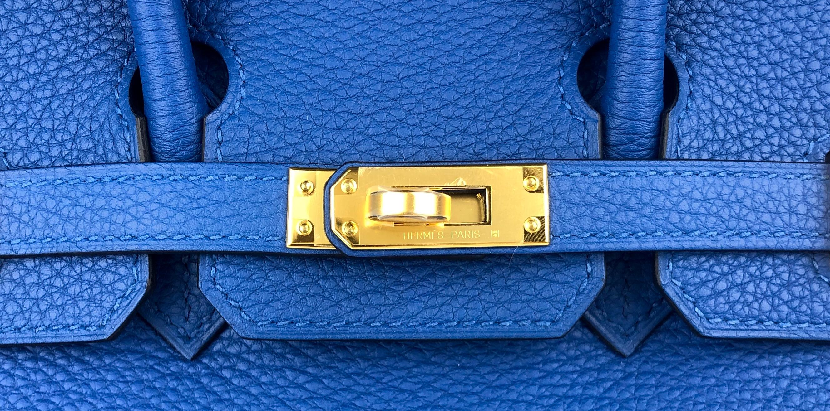 Hermes Birkin 25 Blue Bleu France Togo Leather Handbag Gold Hardware 2022 1